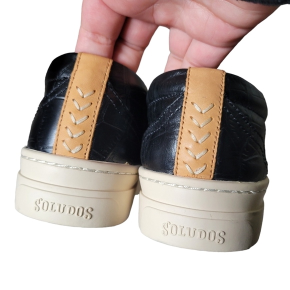Soludos Croc Bondi Embossed Slip-on Sneakers in Black - Picture 5 of 8